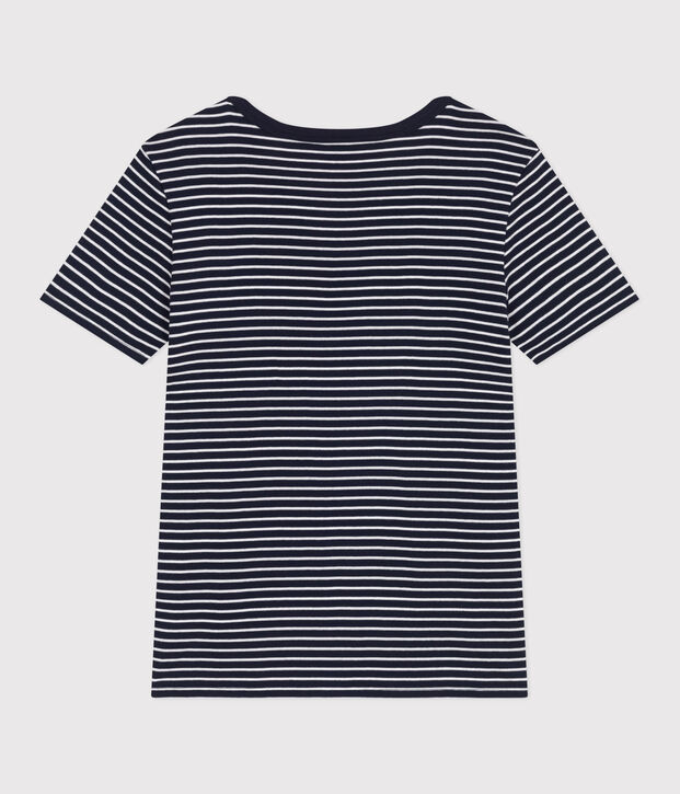 Camiseta Ic&oacute;nica de algod&oacute;n a rayas para mujer azul/blanco