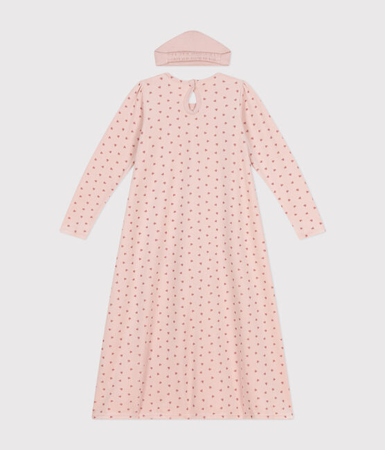 Camisón y diadema infantiles de terciopelo con corazones rosa SALINE/ ROSEWOOD