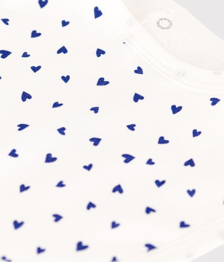 Babero individual de algod&oacute;n blanco/azul