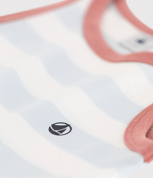 Vestido sin mangas de algod&oacute;n a rayas para ni&ntilde;a azul/blanco