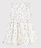 Vestido infantil sin mangas de algodón con estampado de flores blanco MARSHMALLOW/blanco MULTICO