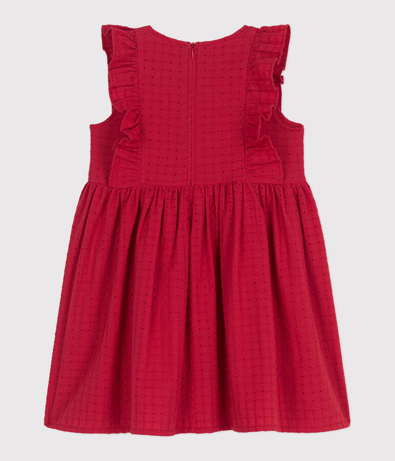 Vestido infantil de algod&oacute;n sin mangas rojo