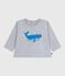 Camiseta de algodón de manga larga con estampado de ballena para bebé gris FUMEE CHINE
