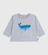 Camiseta de algodón de manga larga con estampado de ballena para bebé