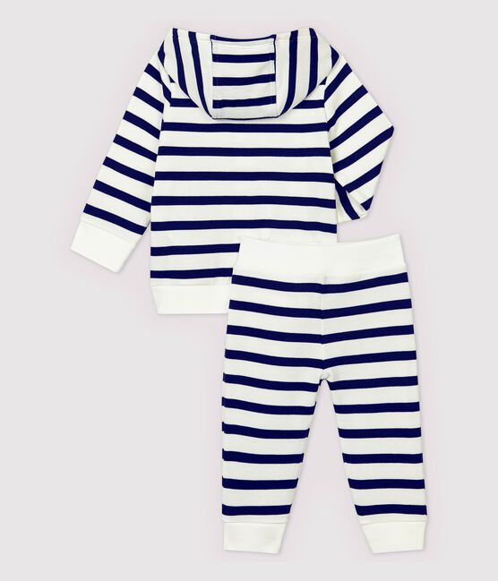 Chándal de dos piezas de bebé niño blanco MARSHMALLOW/azul SMOKING