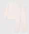 Pyjama femme en coton ajour&eacute; beige/rosa/multicolor