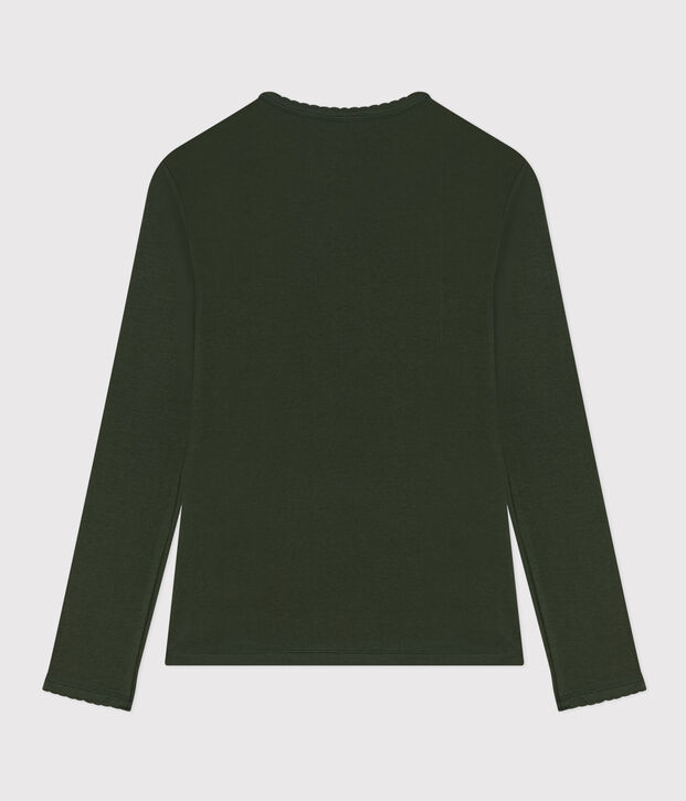 Camiseta L'ICONIQUE de algod&oacute;n de punto cocotte para mujer verde