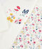 Pijama de rizo picado para niña con cintura subida blanco MARSHMALLOW/blanco MULTICO