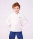 Polo infantil liso de manga larga de algod&oacute;n