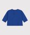 Camiseta de algod&oacute;n de manga larga lisa con estampado para beb&eacute; azul