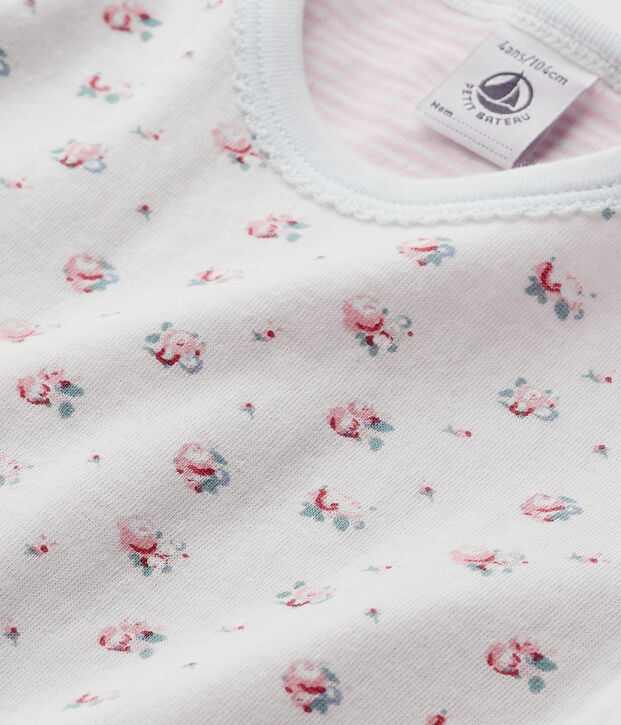 Pyjama fille imprim&eacute; petites fleurs azul/multicolor