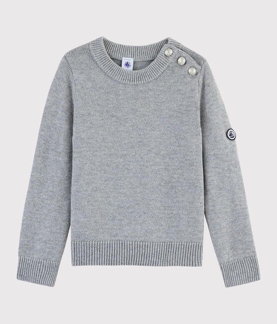Jersey de lana y algodón de niña/niño gris SUBWAY CHINE