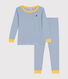Pijama infantil ajustado de algodón a rayas