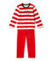 Pyjama garçon en velours rojo FROUFROU/blanco LAIT