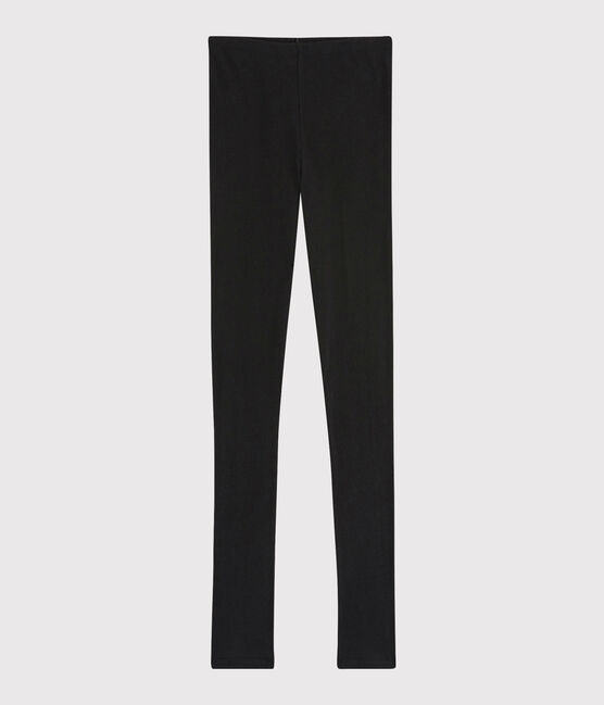 Leggings de lana y algodón de mujer negro NOIR
