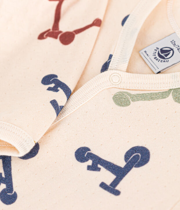 Pijama de algod&oacute;n con estampado para beb&eacute; crudo/multicolor