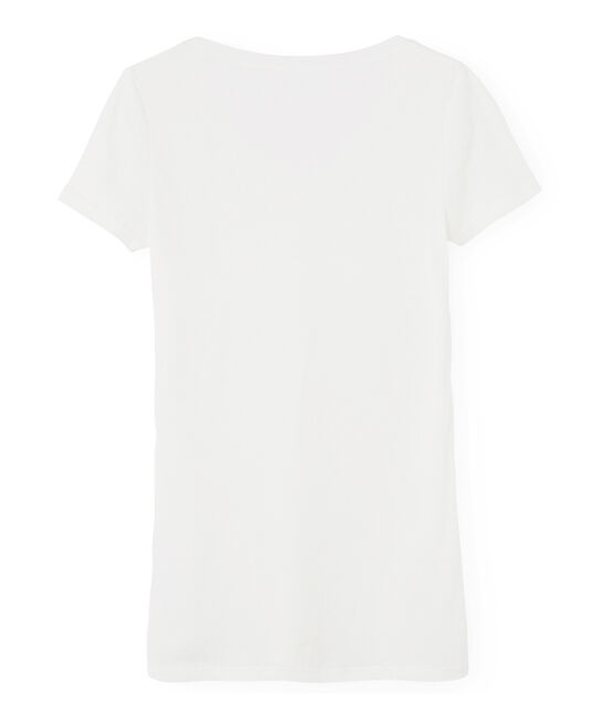 Camiseta manga corta de algodón ligero para mujer blanco MARSHMALLOW