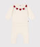 Conjunto de 2 piezas de punto tricotado para bebé rojo MARSHMALLOW/blanco CORRIDA