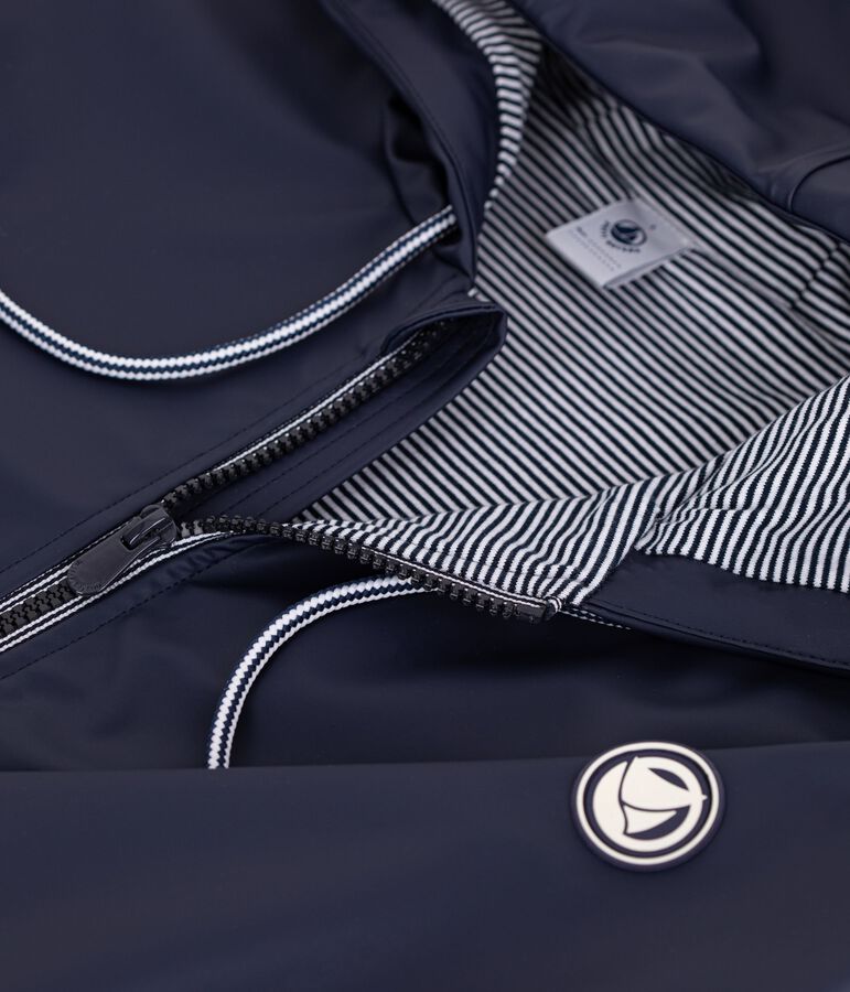 Chubasquero corto para mujer azul