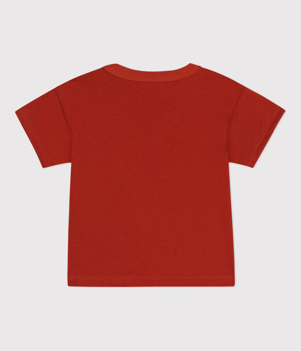 Camiseta de manga corta de punto con motivo para beb&eacute; rojo