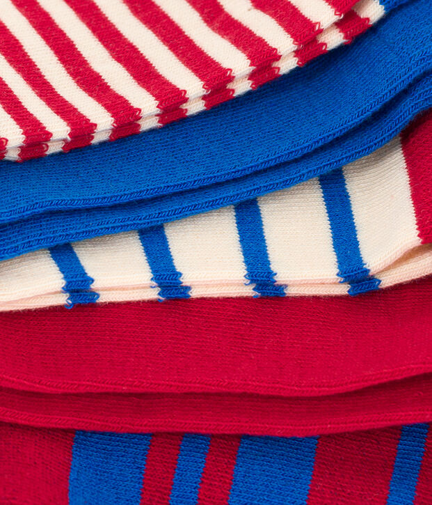 Juego de 5 pares de calcetines de punto de algod&oacute;n con rayas para ni&ntilde;os multicolor