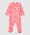 Pijama enterizo de flores de cerezo de algodón de bebé niña rosa GRETEL/blanco MULTICO