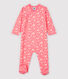 Pijama enterizo de flores de cerezo de algodón de bebé niña