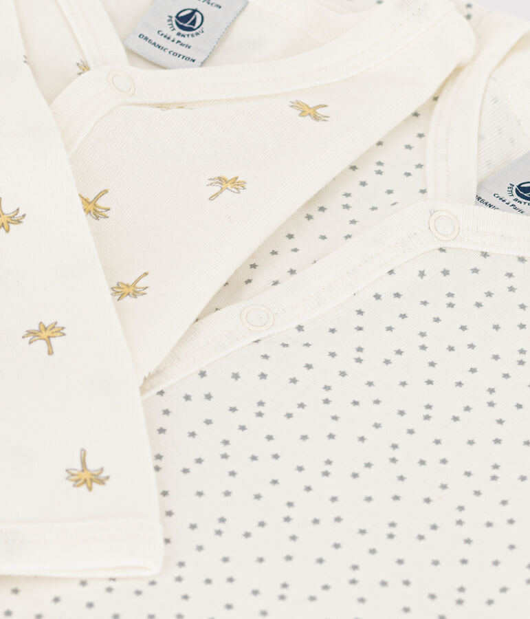 Juego de 2 peleles de algod&oacute;n con palmeras y estrellas variante 1