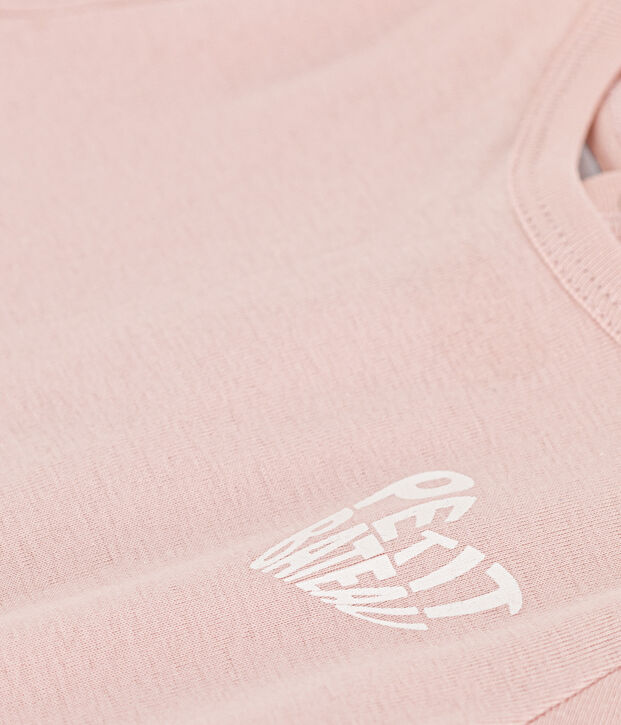 Camiseta de manga corta de algod&oacute;n para beb&eacute; rosa