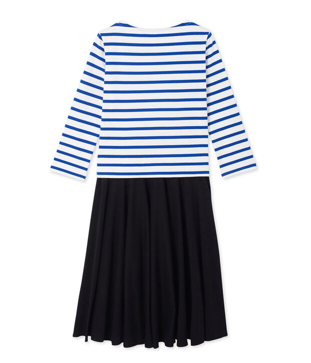 Robe femme trompe l'&oelig;il blanco/azul