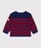 Jersey de lana y algod&oacute;n con rayas marineras para beb&eacute; azul/rojo