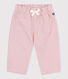Pantalón liso de pana con bolsillo trasero bordado para bebé