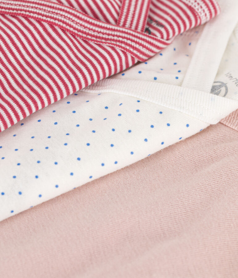 Juego de 3 bodis cruzados y estampados de manga larga de algod&oacute;n multicolor