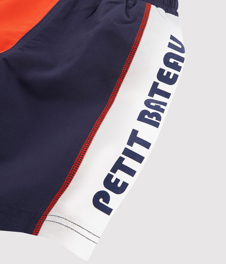 Shorts de playa efecto colorblock para ni&ntilde;o azul/rojo