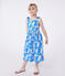Vestido infantil largo de tirantes de algodón estampado azul MARSHMALLOW/ PORCELANA