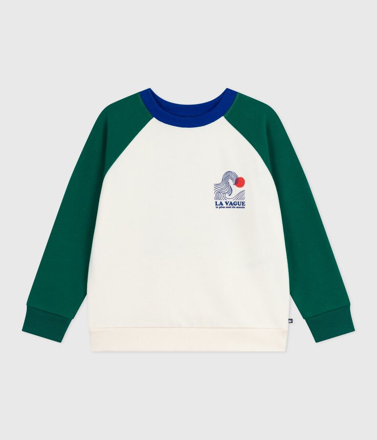 Sudadera infantil de algod&oacute;n con estampado crudo/multicolor