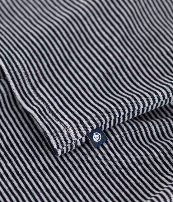 Conjunto de terciopelo a rayas para bebé azul SMOKING/blanco MARSHMALLOW