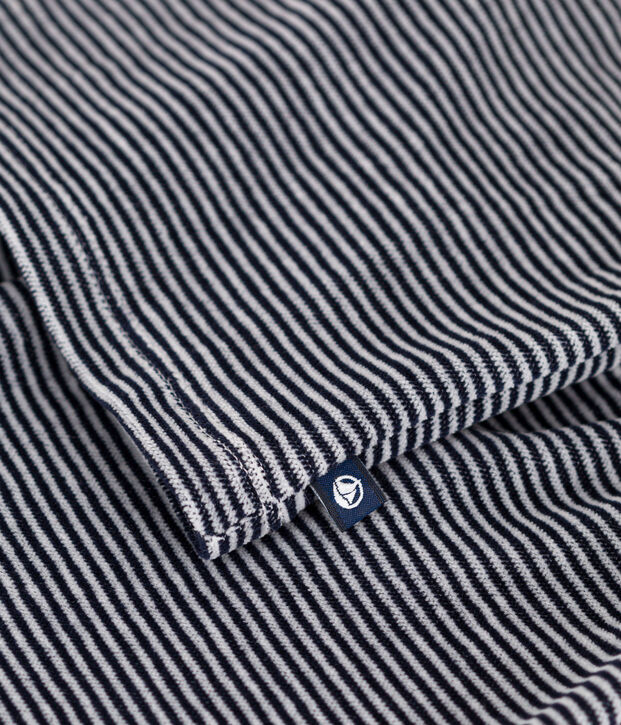 Conjunto de terciopelo a rayas para beb&eacute; azul/blanco
