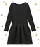 Vestido bi-materia para mujer con cintura definida negro NOIR