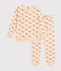 Pijama infantil de tejido de rizo cepillado con estampado de ardilla