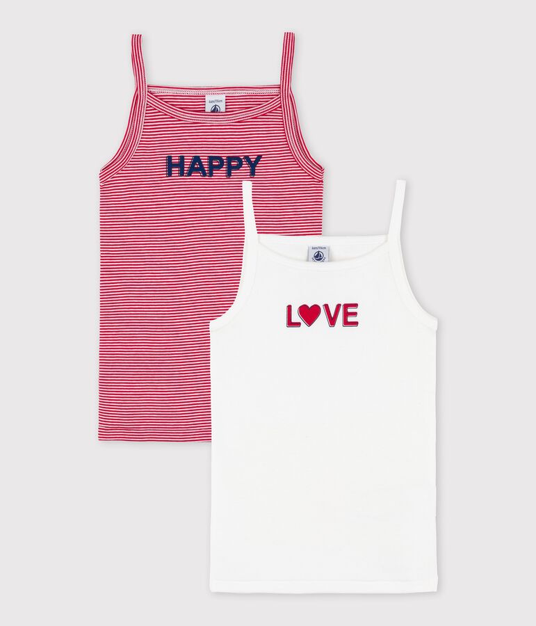 Juego de 2 camisetas de tirantes para ni&ntilde;a peque&ntilde;a multicolor