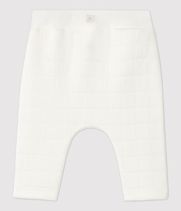 Pantal&oacute;n blanco acolchado de beb&eacute; de algod&oacute;n org&aacute;nico blanco