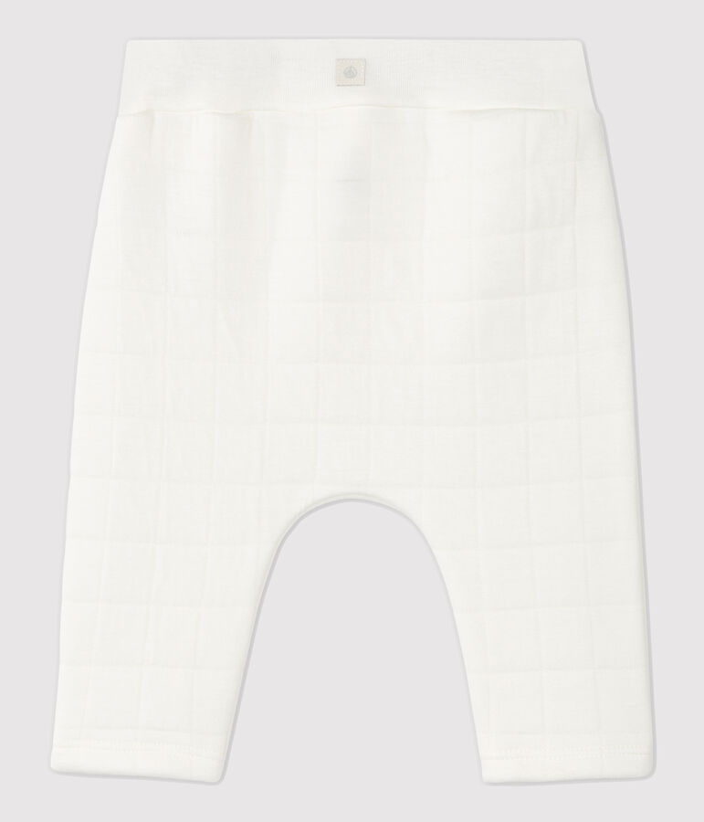 Pantal&oacute;n blanco acolchado de beb&eacute; de algod&oacute;n org&aacute;nico blanco