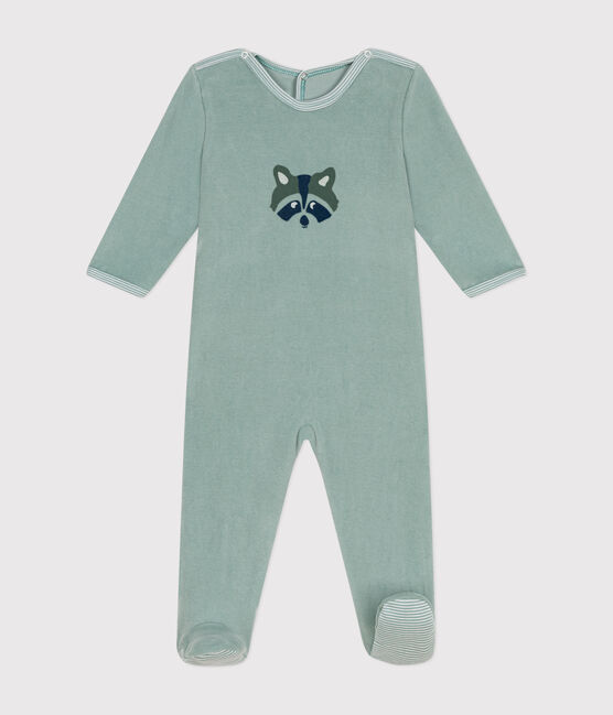 Pijama de terciopelo para bebé verde PAUL