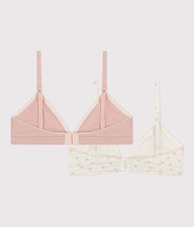 Juego de 2 sujetadores de algod&oacute;n y elastano con flores para ni&ntilde;a multicolor