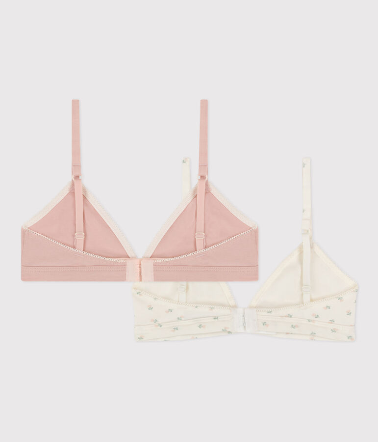 Juego de 2 sujetadores de algod&oacute;n y elastano con flores para ni&ntilde;a multicolor