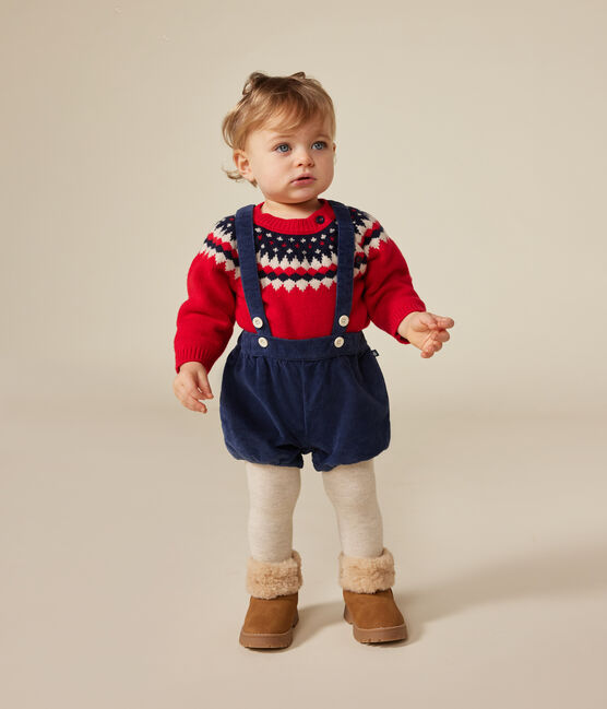 Short de terciopelo con tirantes para bebé CREPUSCULE