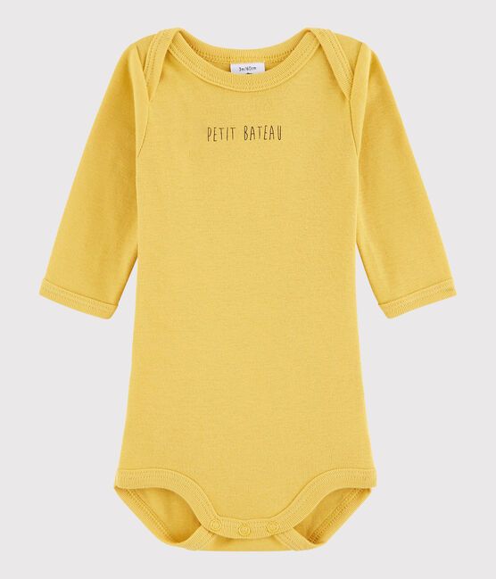 Bodi de manga larga de bebé niño amarillo OCRE