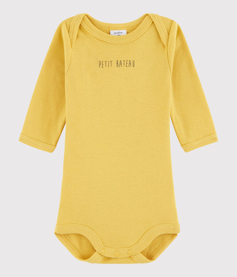 Bodi de manga larga de beb&eacute; ni&ntilde;o amarillo