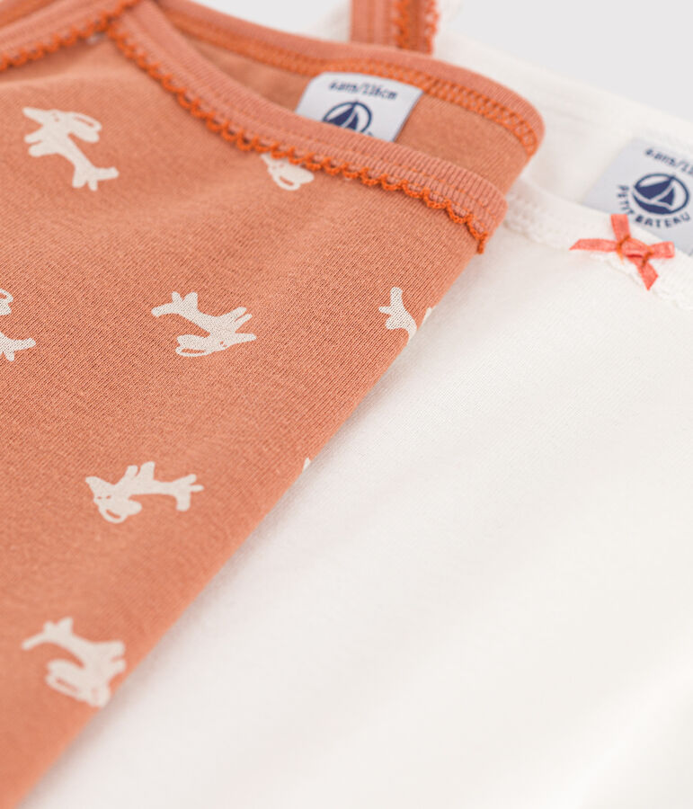 Juego de 2 camisetas de tirantes de algod&oacute;n perro para ni&ntilde;a multicolor